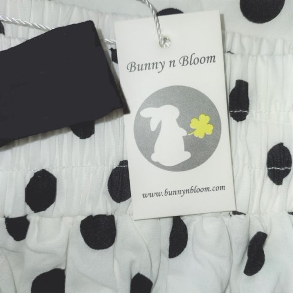 Bunny n Bloom White Black Polka Dot Full Skirl Culottes Size M NWT - Picture 5 of 6